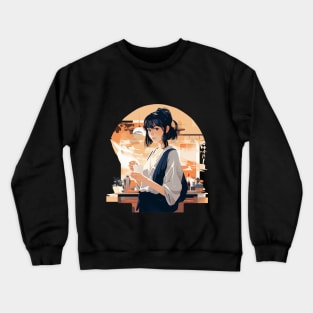 Tea Time Girl T-Shirt Crewneck Sweatshirt